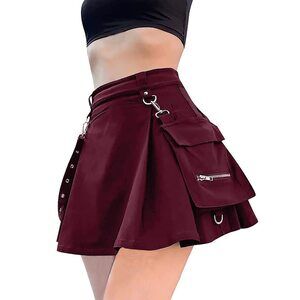 1211 Gothic Skirt with Pocket Kawaii Skirt Goth Clothes Mini Gothic Skirts